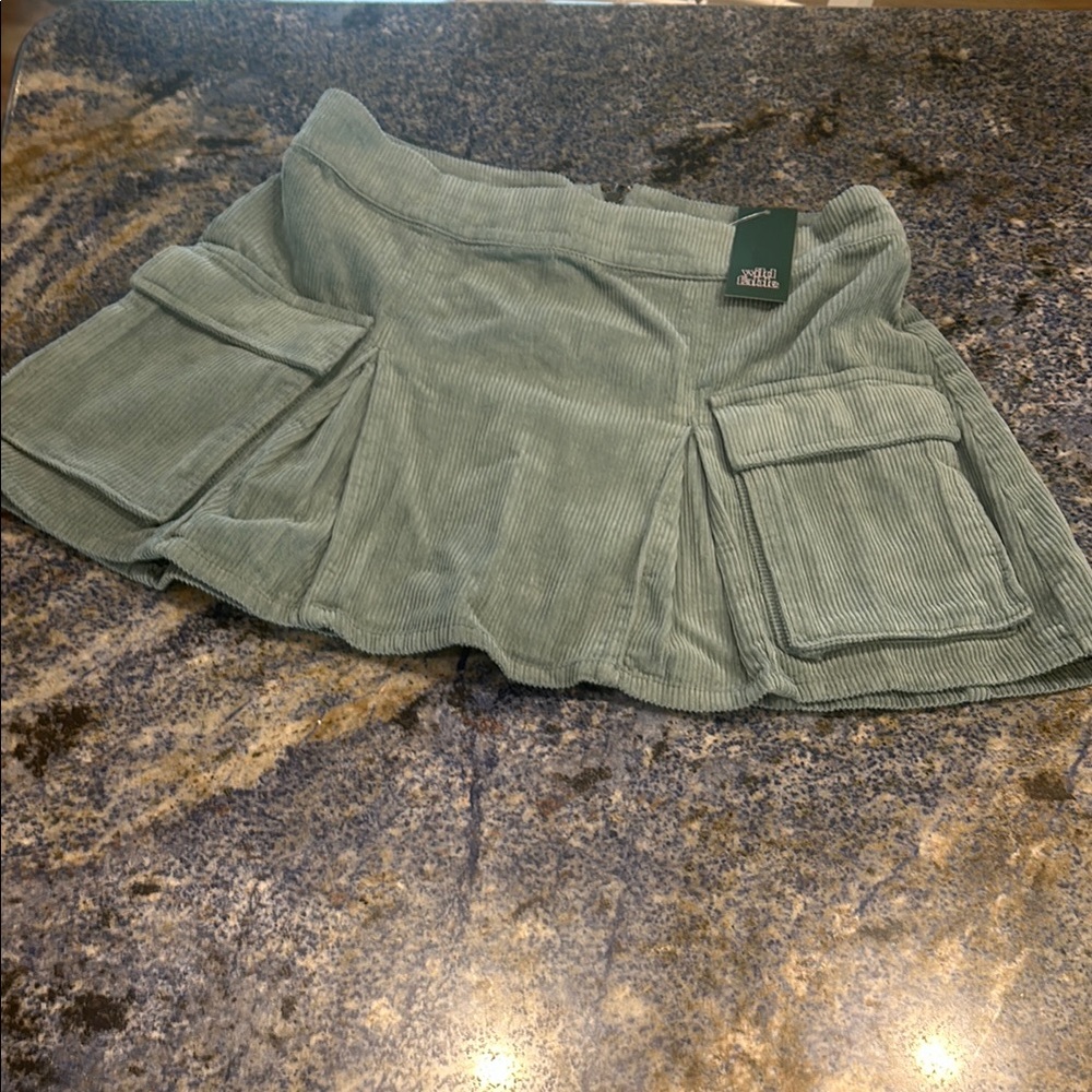 Green Corduroy Skirt